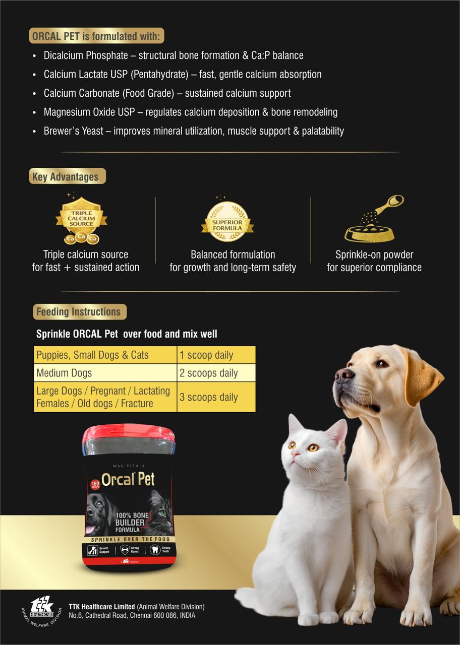 TTK Orcal Pet 400g – Pet Calcium & Bone Health Powder