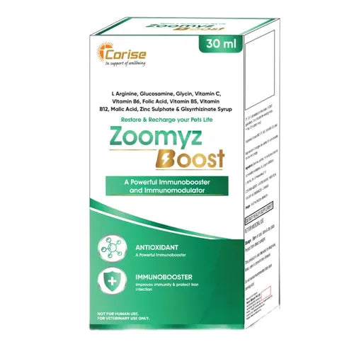 Corise Zoomyz Boost Syrup for Dogs & Cats | Pet Immunity & Vitality Supplement with L-Arginine & Glucosamine