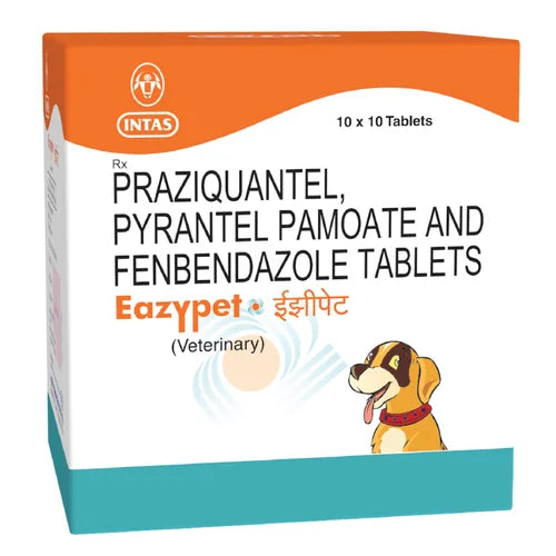 Intas Eazypet Dog Deworming Tablets for Puppies & Adult Dogs â€“ Broad Spectrum Dewormer, Removes Roundworms, Hookworms & Tapeworms (Pack 10 Tablets)