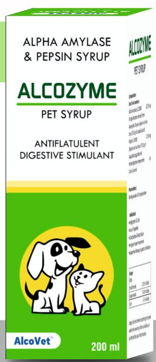 Alcovet Alcozyme 200ml Digestive Enzyme Syrup for Dogs & Cats