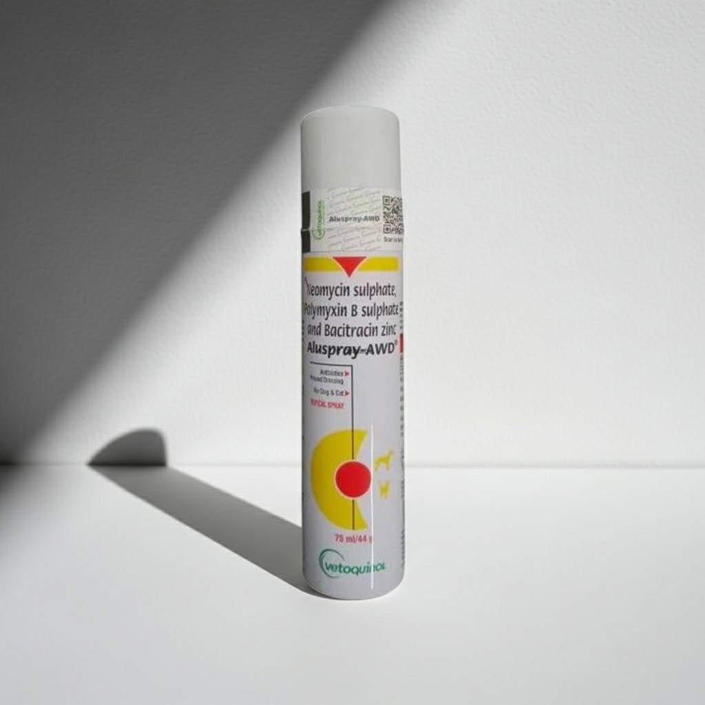 Vetoquinol Aluspray 75ml â€“ Protective Aluminum Spray for Animal Wound Care