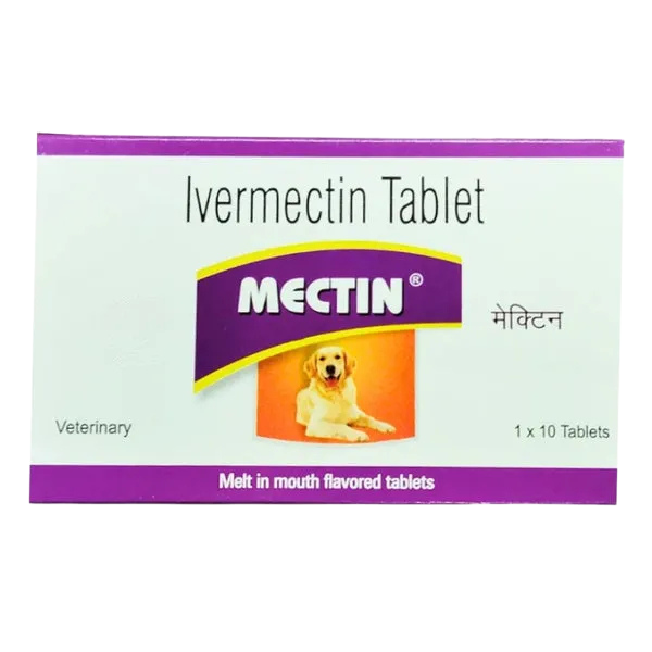 Alembic Mectin Tablet 10mg (Ivermectin) for Dogs and Cats â€“ 1 Strip Pack