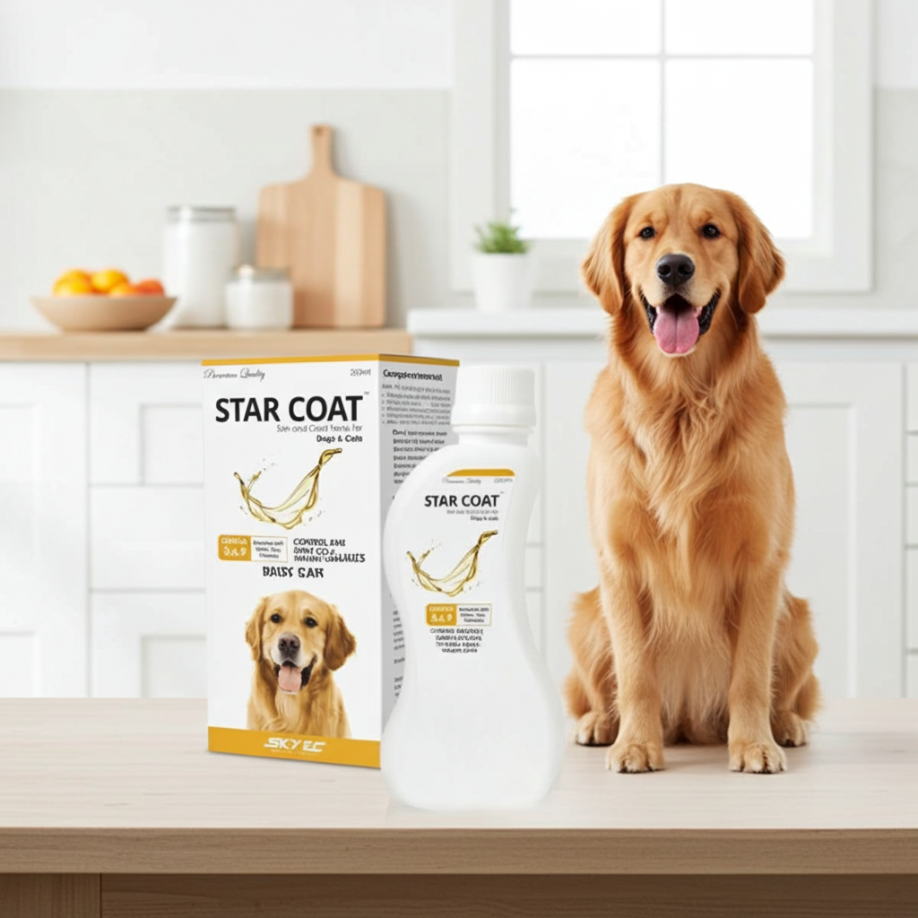Skyec StarCoat 200ml â€“ Omega 3 & 6 Coat Supplement for Dogs & Cats | Skin Health, Shiny Coat & Anti-Shedding Formula