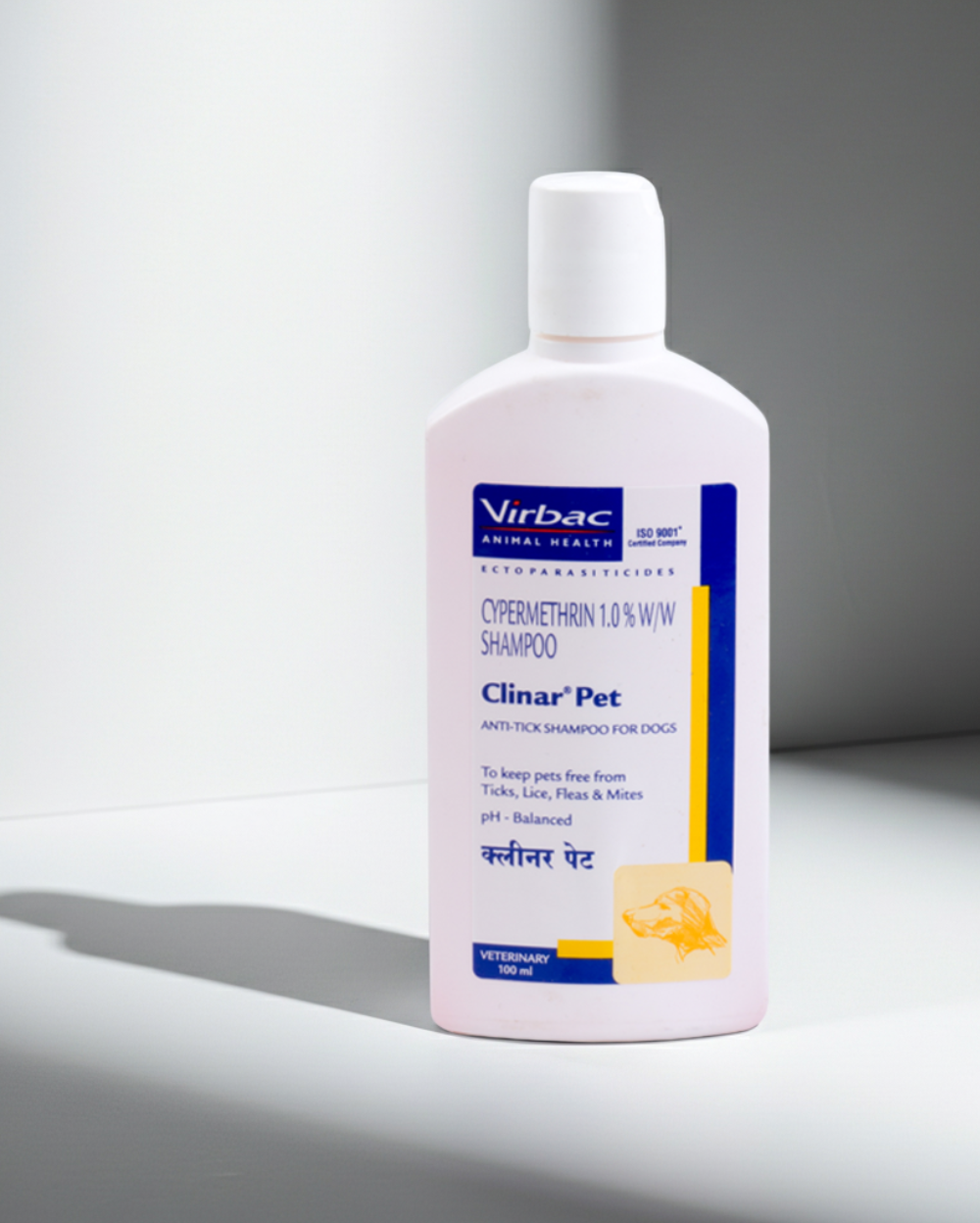 Virbac Clinar Pet Shampoo 100ml â€“ Medicated Antibacterial & Antifungal Shampoo for Dogs & Cats, Controls Itching, Odor & Skin Infections