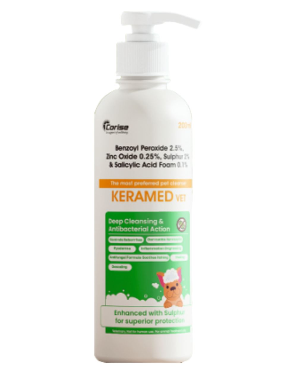 Corsie Keramed Vet Shampoo 200 ml â€“ Gentle Care for Pets, Anti-Dandruff & Skin Protection