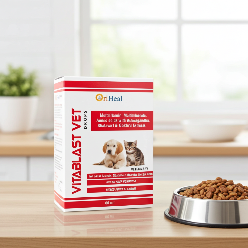 Oriheal Vitablast Vet Drops 60ml â€“ Multivitamin & Mineral Supplement for Dogs and Cats | Immunity, Growth & Recovery Support