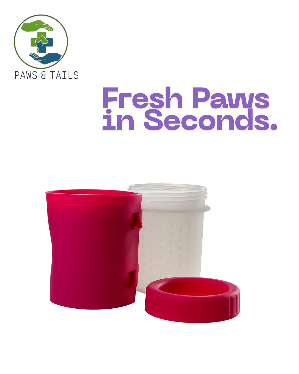 Paws & Tailsâ„¢ Gentle Silicone Bristle Pet Paw Washer Cup â€“ Portable Dog & Cat Paw Cleaner for Mud-Dirt Removal, Easy Use Foot Cleaning Brush Cup