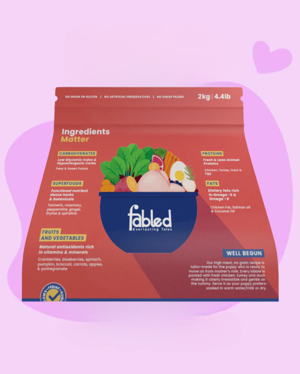 Fabled Well Begun Starter Recipe Fresh Chicken Turkey and Duck Puppy Starter Dry Food