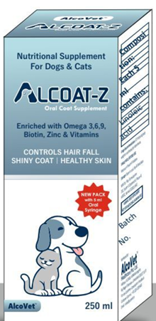 Alcovet Alcoat-Z 250ml Skin & Coat Supplement for Dogs & Cats