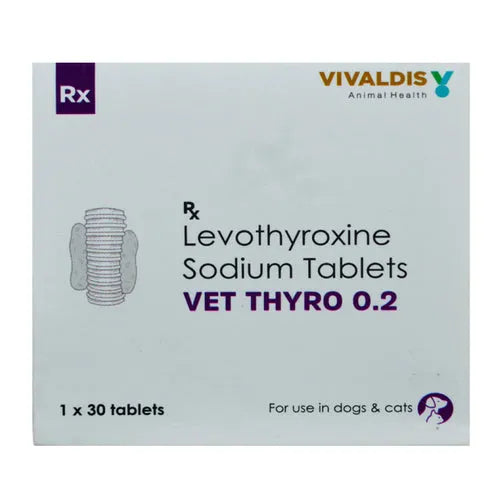 Vivaldis Vet Thyro ( Levothyroxine Sodium ) Tablets for Dogs & Cats - Pack of 30 Tablets