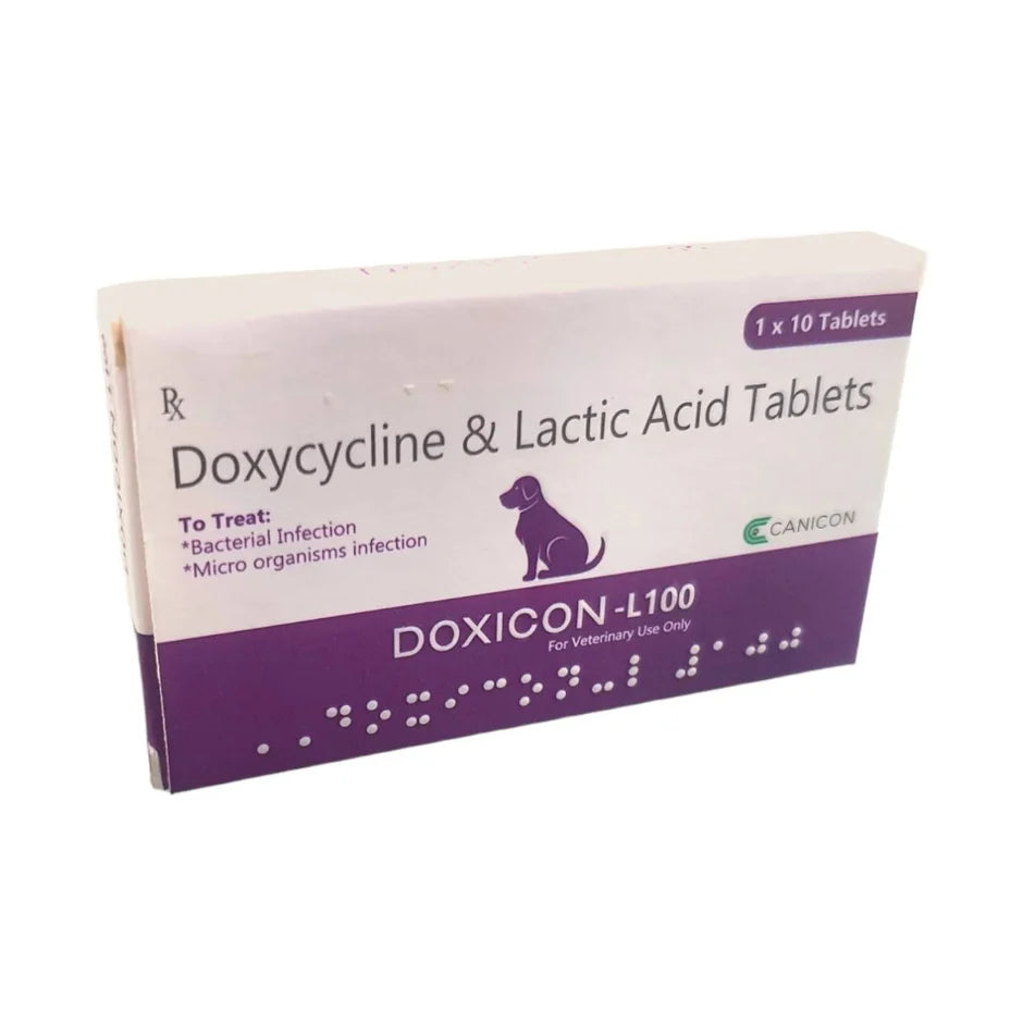 Canicon Doxicon-L Tablet 1 Strip â€“ Doxycycline & Liver Support Tablet for Dogs and Cats