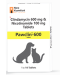 Neo Kumfurt Pawclin Tablets | Clindamycin & Nicotinamide for Wounds, Pyoderma, Dental & Bone Infections