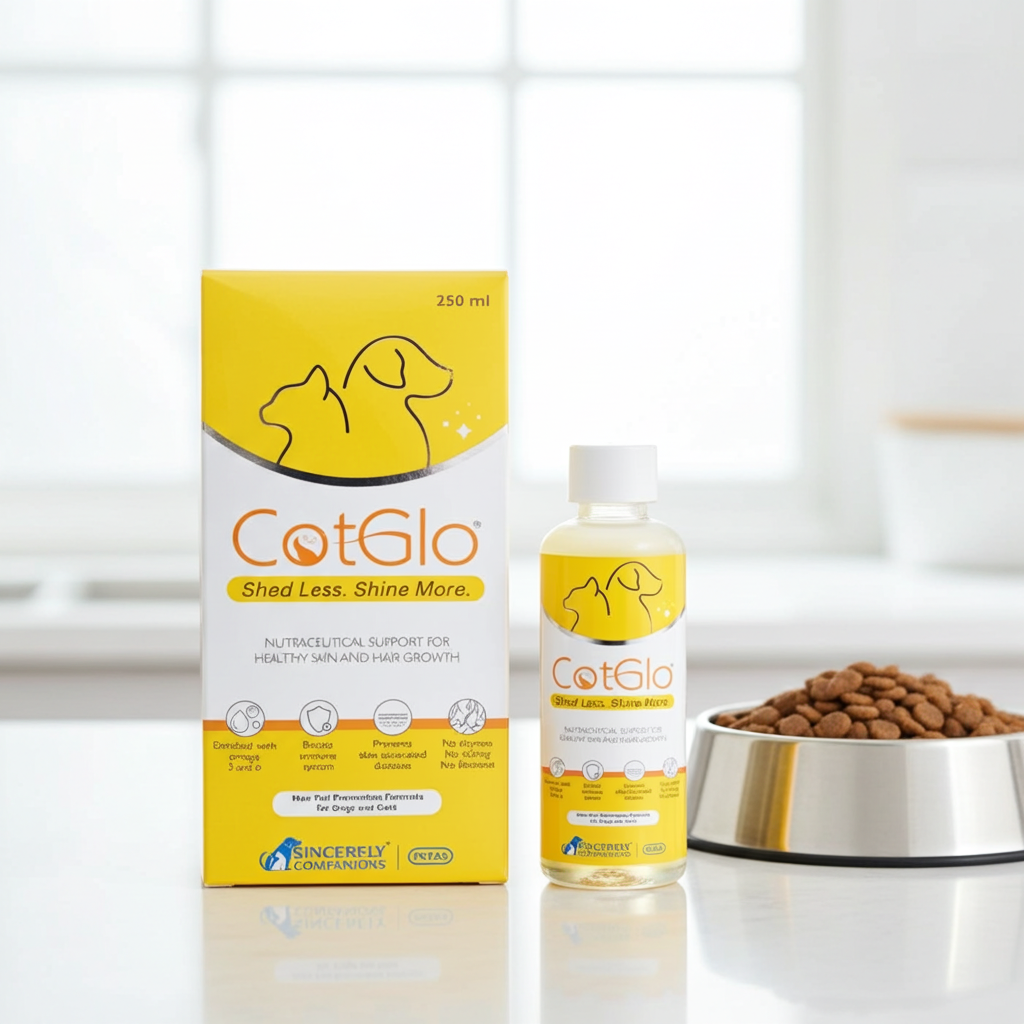 Intas Cotglo Syrup 250ml â€“ Skin & Coat Supplement for Dogs and Cats | Omega 3 & 6 Fatty Acids for Shiny Coat & Healthy Skin