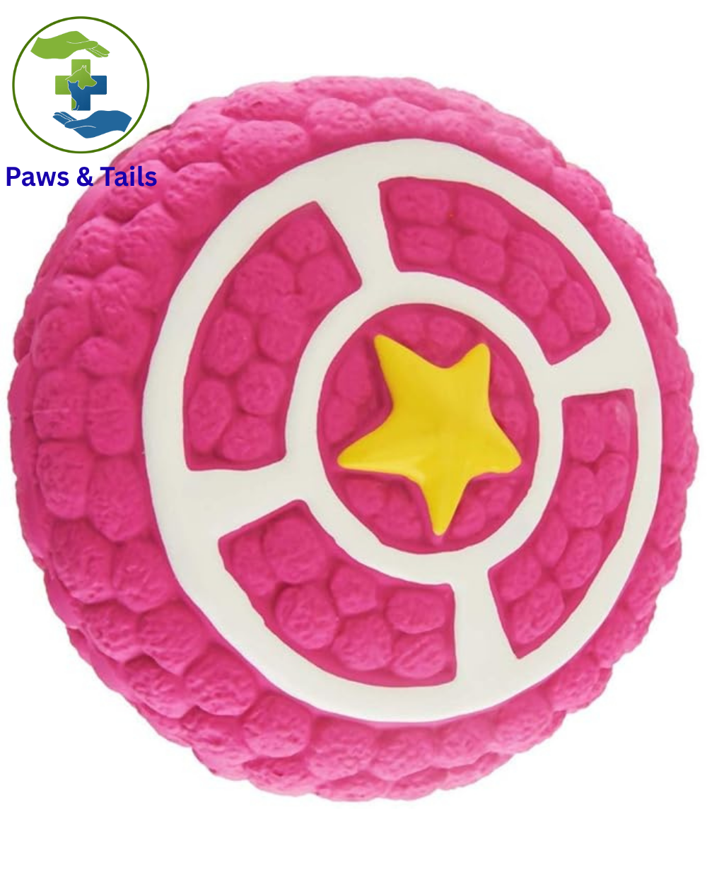 Paws & Tailsâ„¢ Rubber Squeaky Pie Toy â€“ Interactive Chew & Play Ball for Dogs and Cats