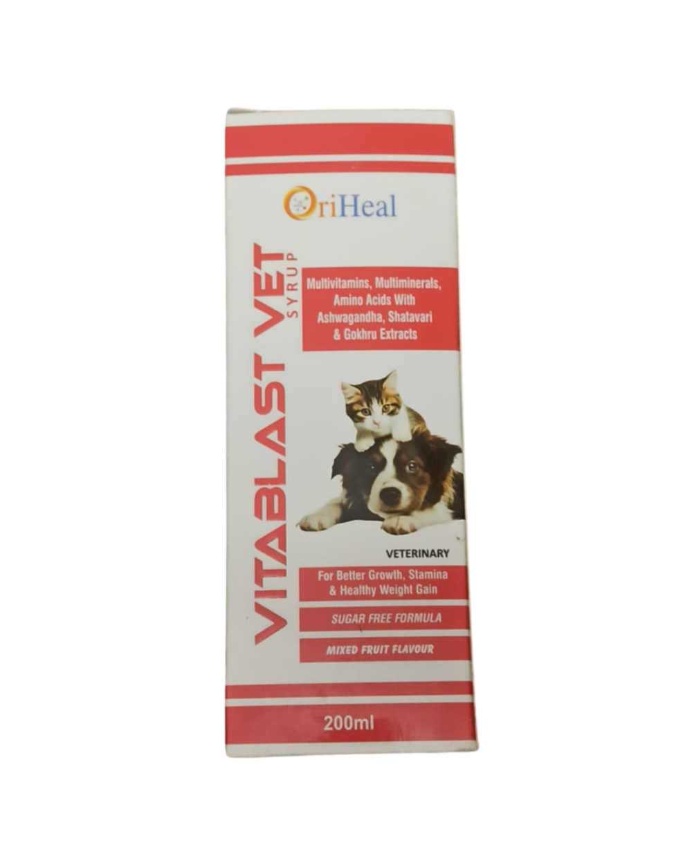 Oriheal Vitablast Vet Syrup for Dogs & Cats (200 ml) â€“ Multivitamin & Mineral Supplement for Growth, Immunity & Recovery