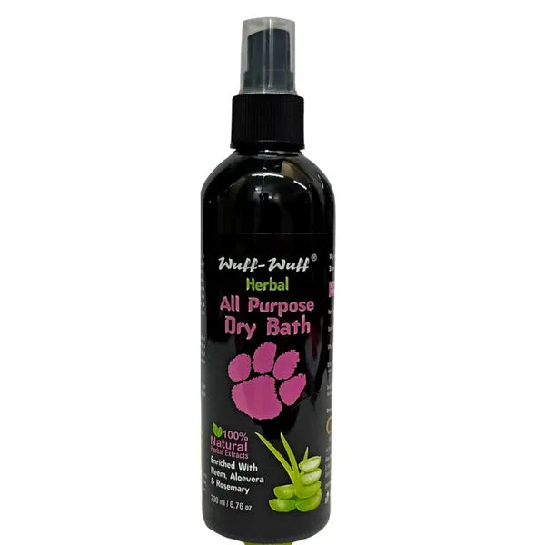 Oriheal Wuff Wuff Dry Bath for Dogs & Cats â€“ Waterless Herbal Foam for Quick Cleaning, Odor & Dirt Removal