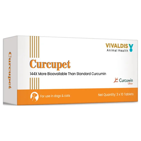Vivaldis Curcupet Curcumin Tablets for Dogs & Cats â€“ Natural Anti-Inflammatory & Joint Support Supplement