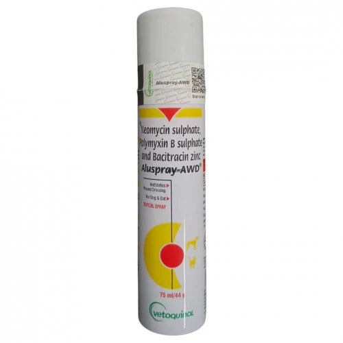Vetoquinol Aluspray 75ml â€“ Protective Aluminum Spray for Animal Wound Care