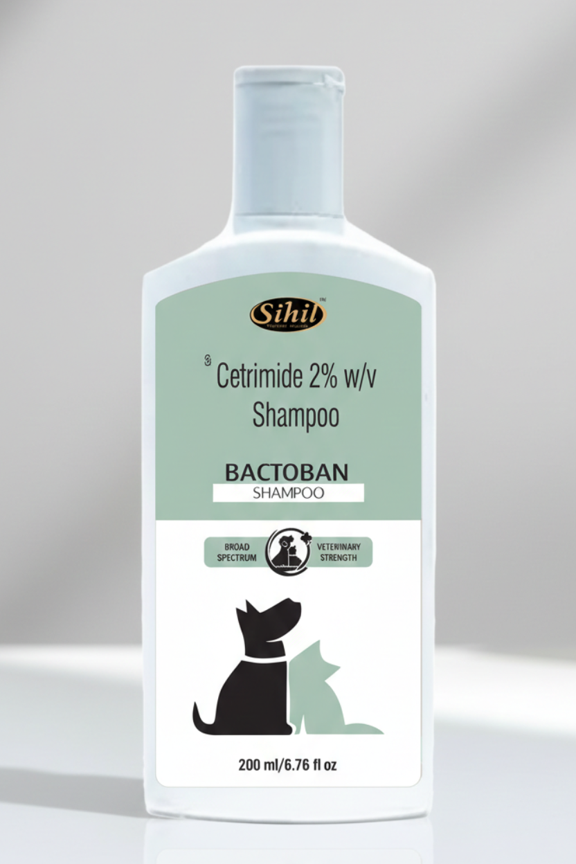 Sihil Bactoban Medicated Shampoo 200ml for Dogs & Cats â€“ Antibacterial & Antiseptic Pet Shampoo with Cetrimide 2% w/v