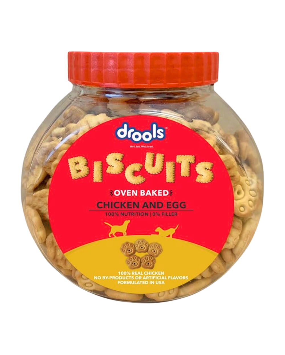 Drools Dog Treat Biscuits â€“ Chicken & Egg Flavour | Healthy Crunchy Dog Snacks | High Protein & Calcium-Rich Dog Biscuits | 400g Pack