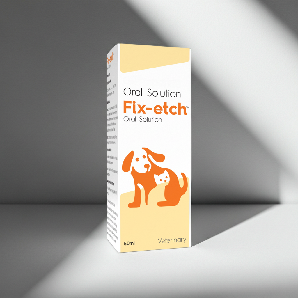 Vvaan Fix-Etch Cyclosporine Oral Solution 50ml for Dogs and Cats | Veterinary Medicine for Skin Allergies, Atopic Dermatitis & Itching Relief