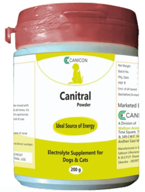 Canicon Canitral Powder â€“ Electrolyte & Energy Supplement for Dogs & Cats (200 gm)