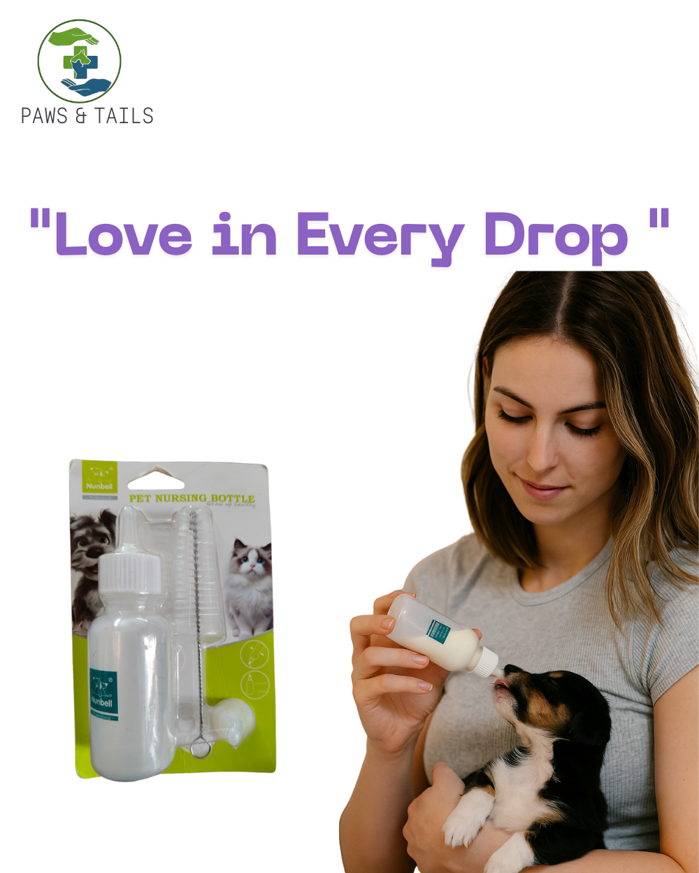 Puppy & Kitten Nursing Bottle Set 60ml â€“ Newborn Pet Feeding Bottle for Dogs & Cats