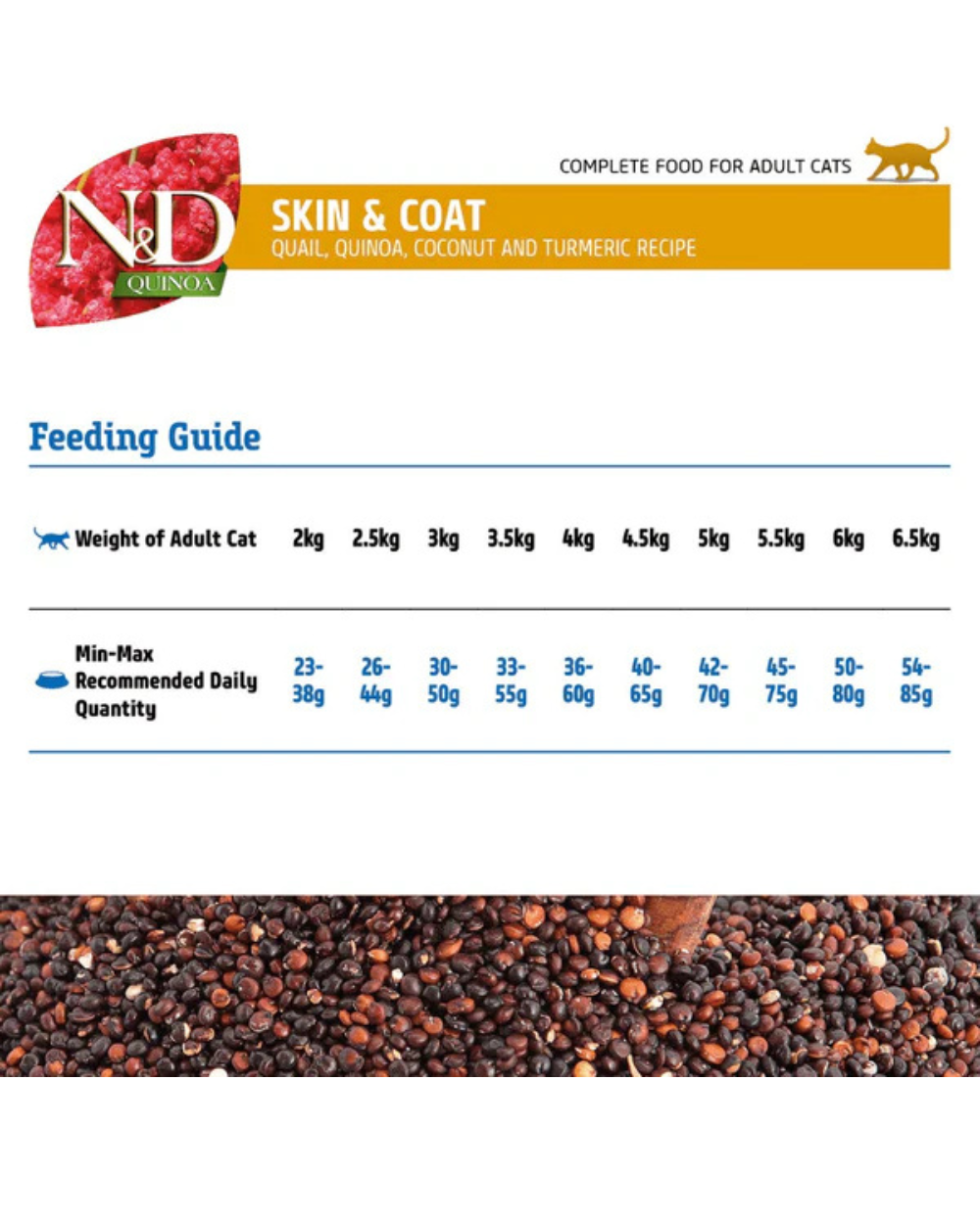 Farmina N&D Quinoa Quail Coconut & Turmeric Skin & Coat - Grain Free Adult Cat Dry Food