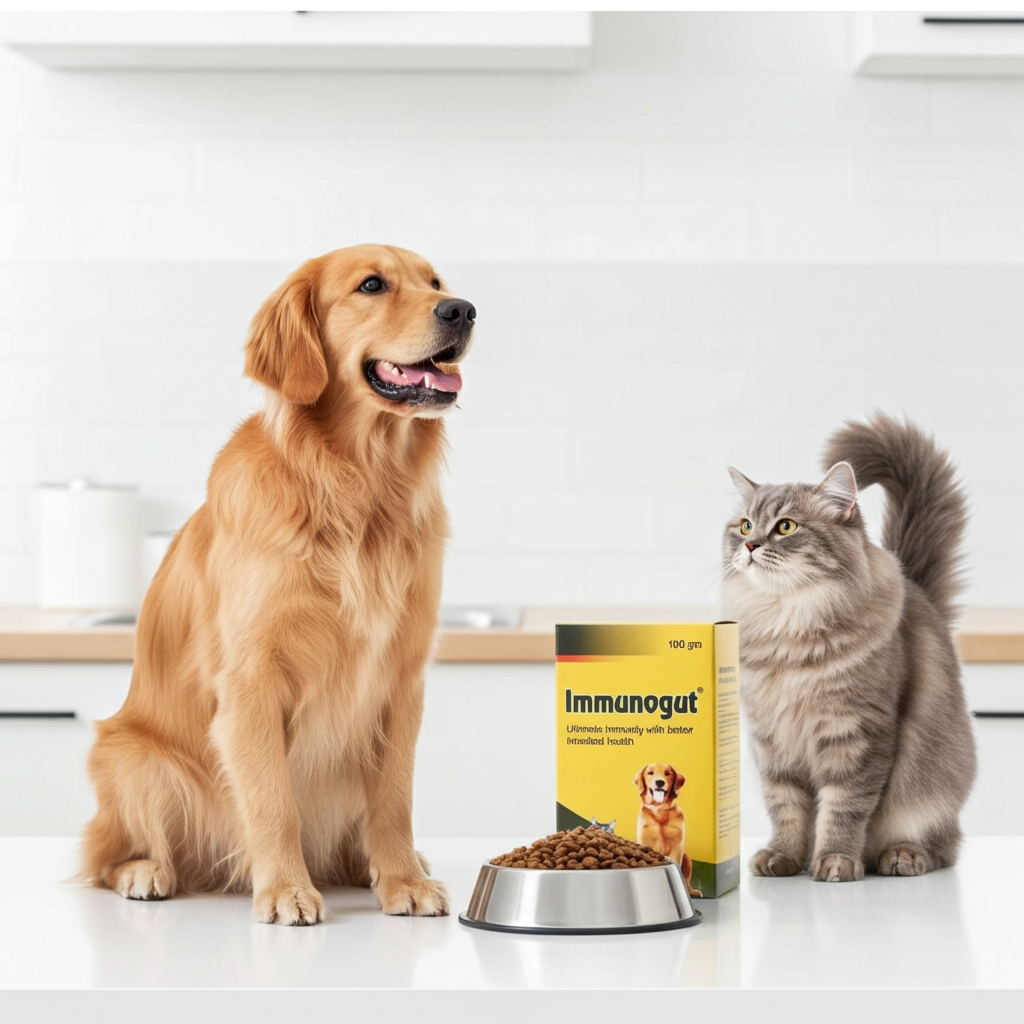 Assurem Immunogut Powder for Dogs & Cats â€“ Advanced Gut Health, Probiotic Digestive Care & Immune Support Supplement by Nuage Remedies (100g)