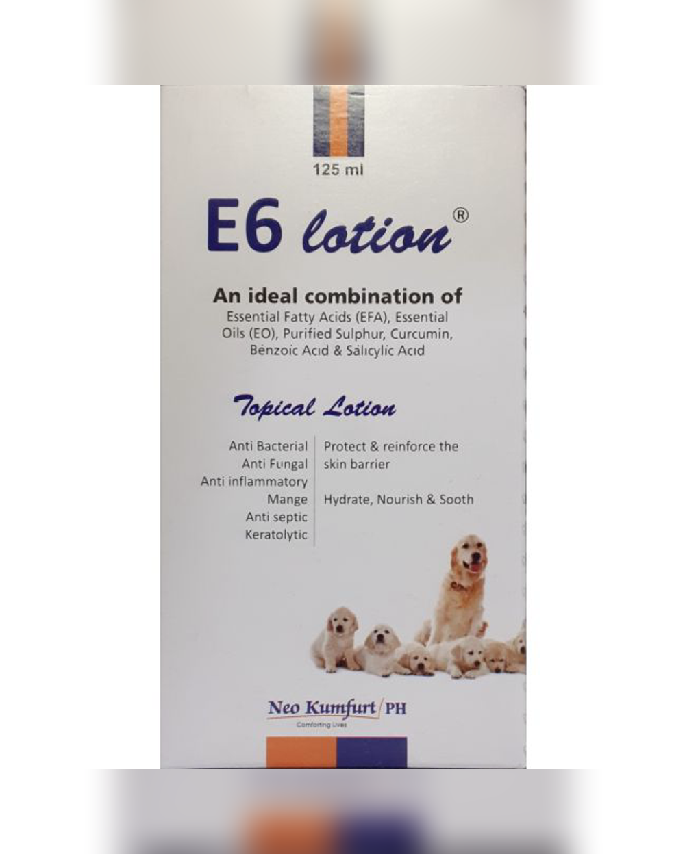 Neo Kumfurt E6 Lotion â€“ Broad-Spectrum Skin Care for Dogs & Cats | Anti-Bacterial, Anti-Fungal, Soothing & Hydrating Pet Lotion