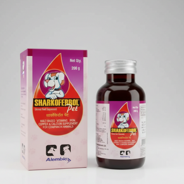 Alembic Sharkoferrol Pet Syrup â€“ Nutritional & Hematinic Supplement for Dogs and Cats