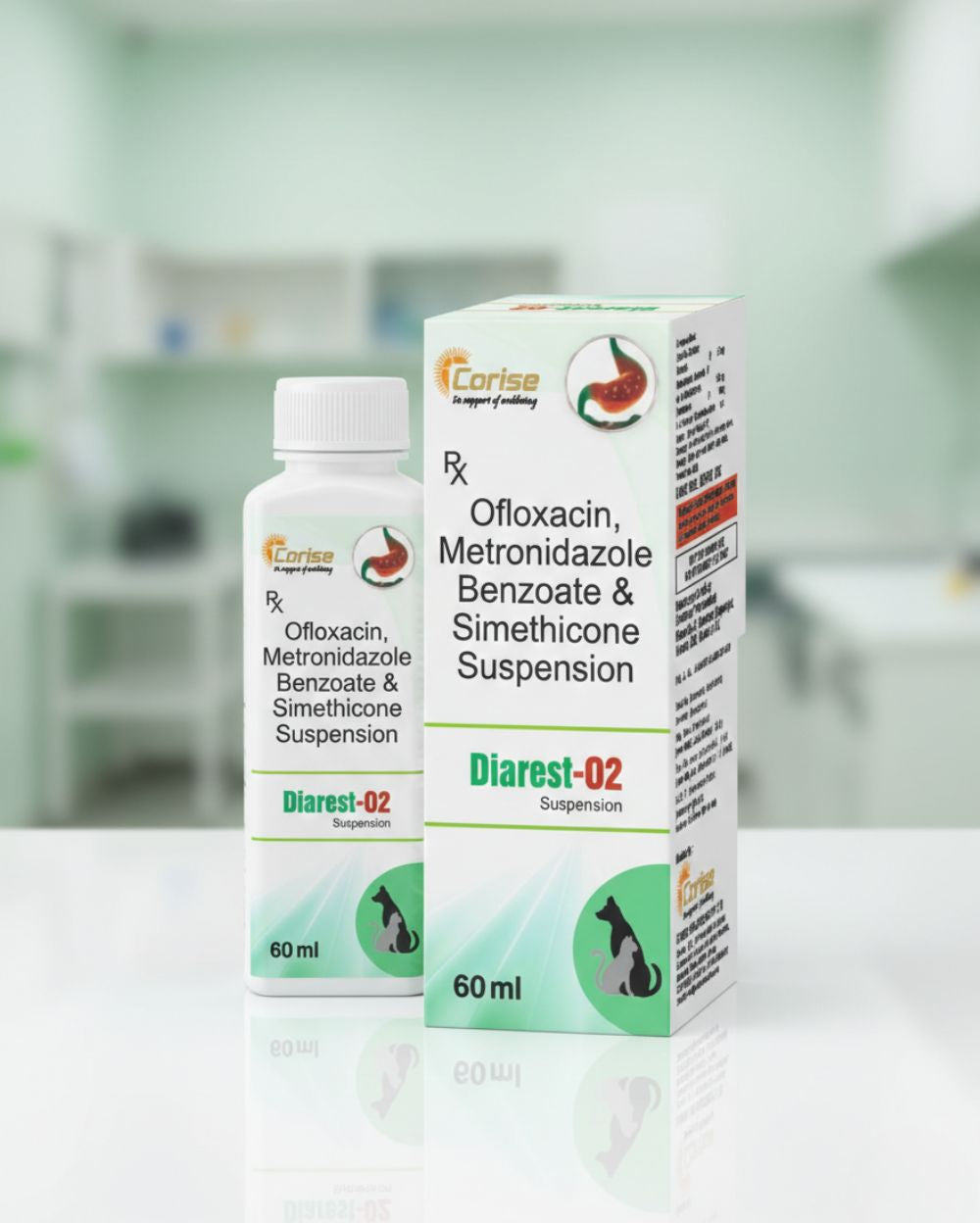 Corise Diarest-O2 60 ml Rapid Pet Digestive & Hydration Support Syrup