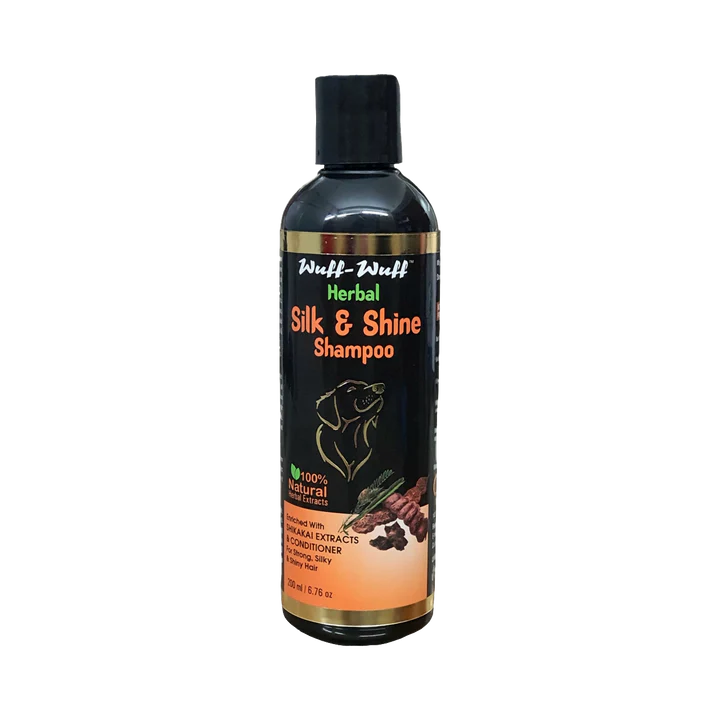 Oriheal Wuff Wuff Herbal Silk & Shine Shampoo for Dogs â€“ Long Coat Hair Care with Herbal Antibacterial & Antifungal Protection