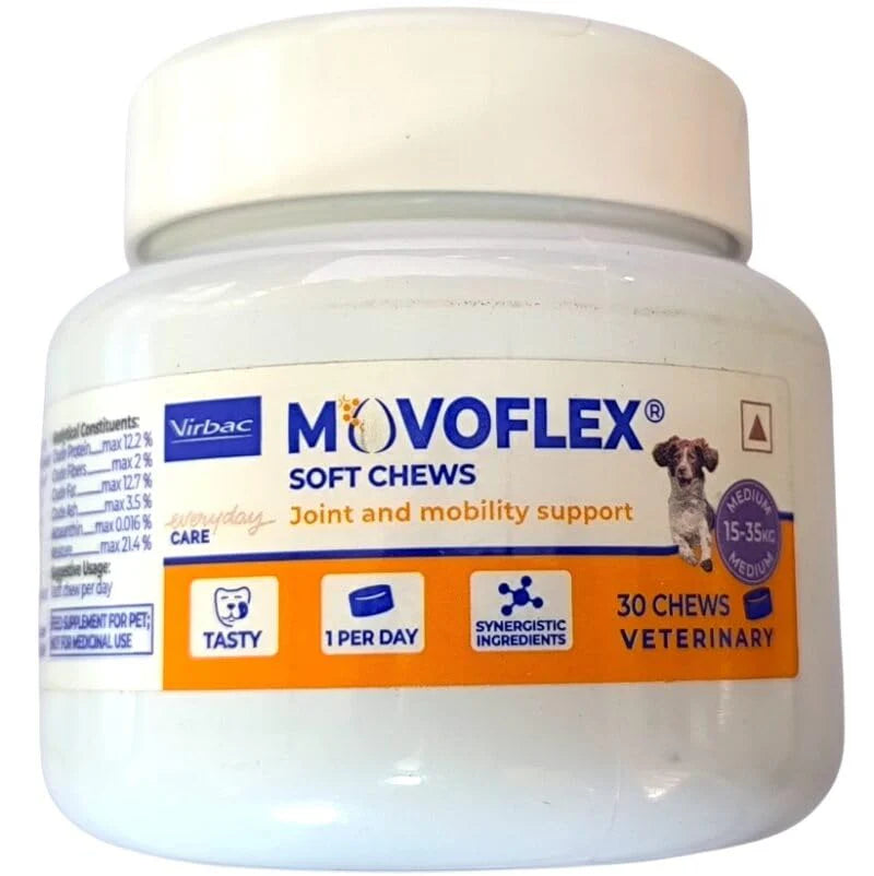 Virbac Movoflex Chews for Dogs â€“ Daily Joint Support Supplement for Mobility, Flexibility & Healthy Cartilage