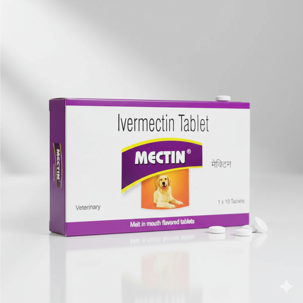 Alembic Mectin Tablet 10mg (Ivermectin) for Dogs and Cats â€“ 1 Strip Pack