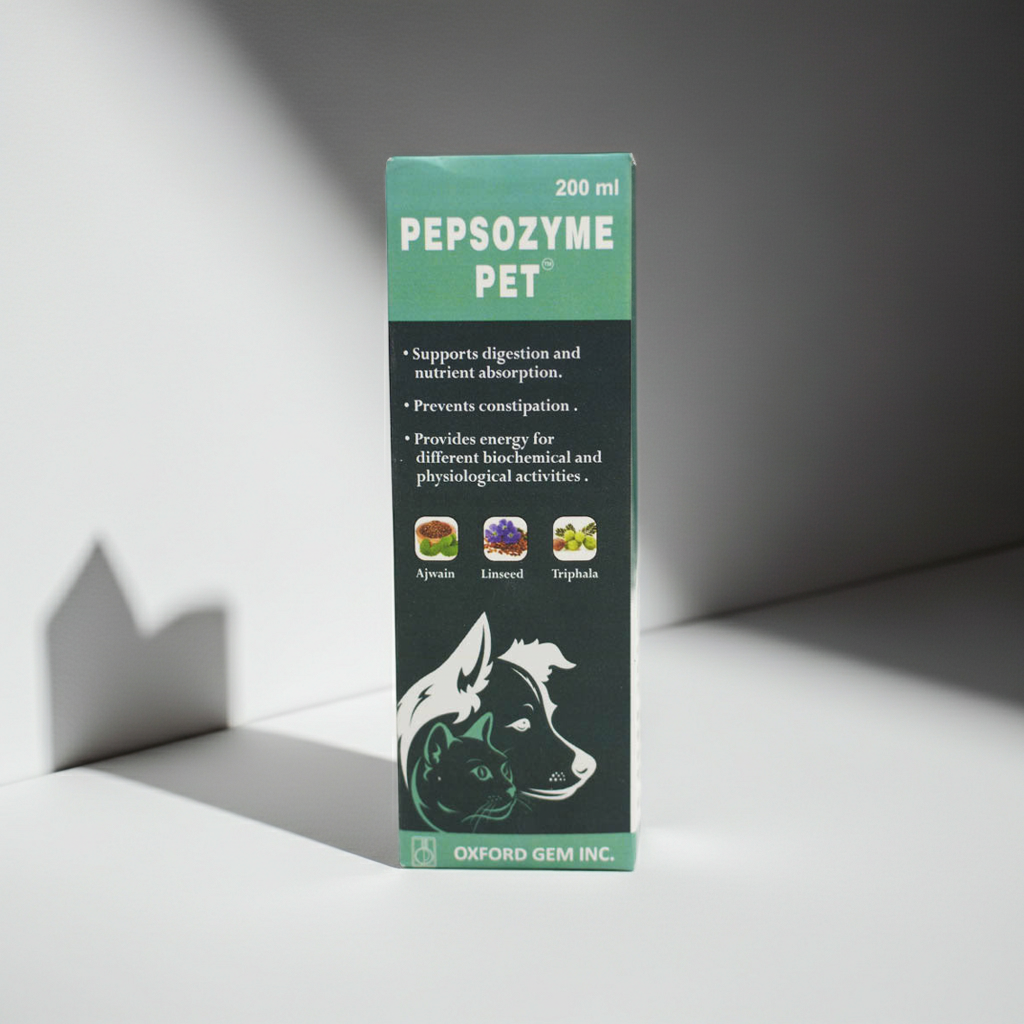 Oxford Gem Pepsozyme Liquid â€“ Digestive Health, Gas Control & Indigestion Relief for Dogs & Cats