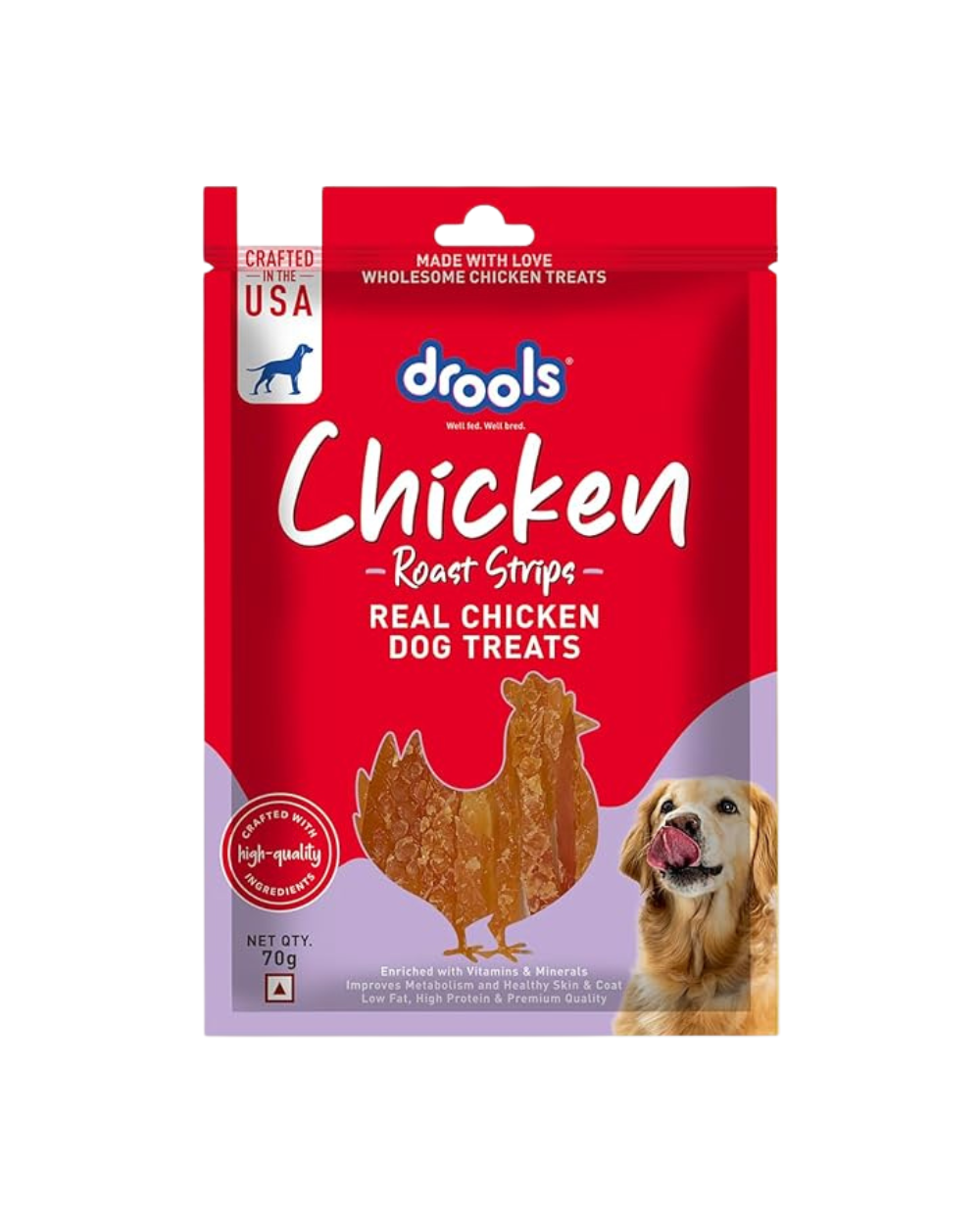 Drools Real Chicken Tender Dog Treats 70g | High Protein, Natural Chicken Snack for Dogs | Healthy & Tasty Dog Training Treats