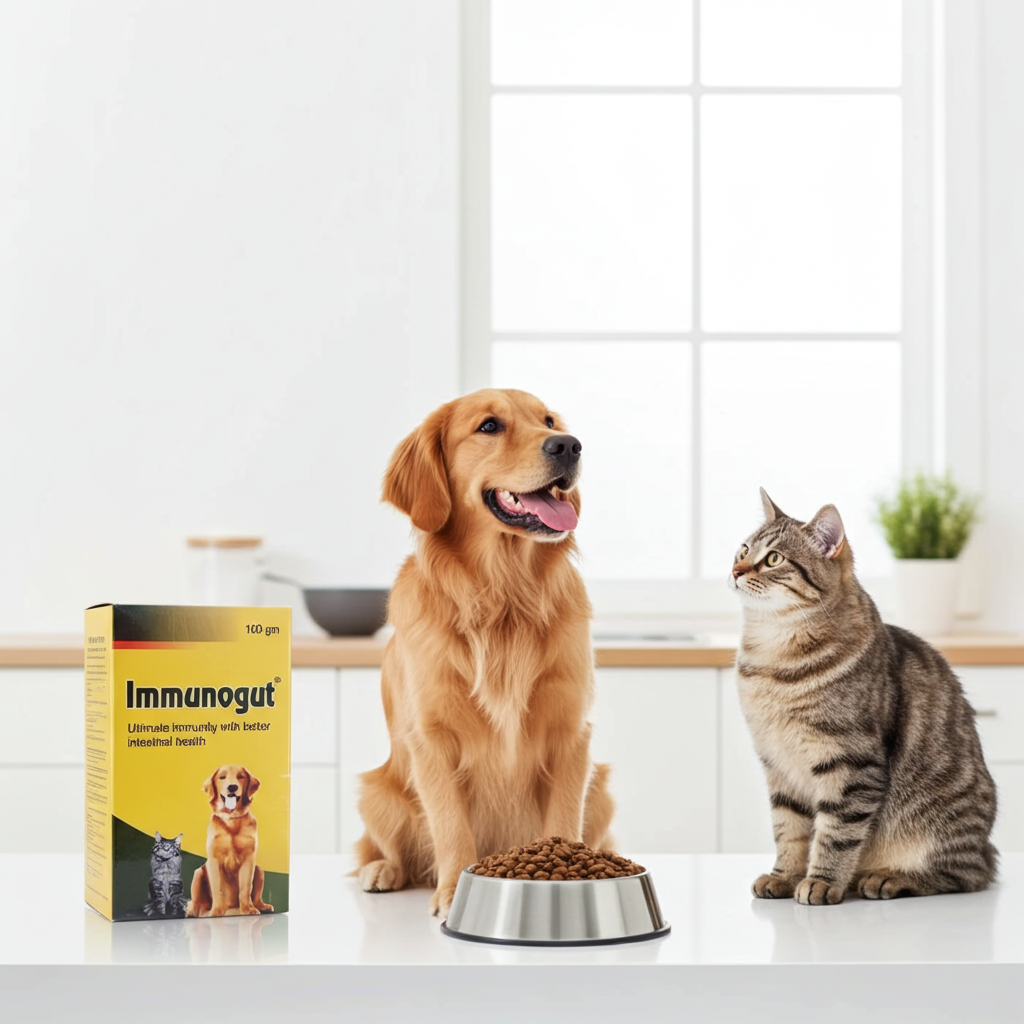 Assurem Immunogut Powder for Dogs & Cats â€“ Advanced Gut Health, Probiotic Digestive Care & Immune Support Supplement by Nuage Remedies (100g)