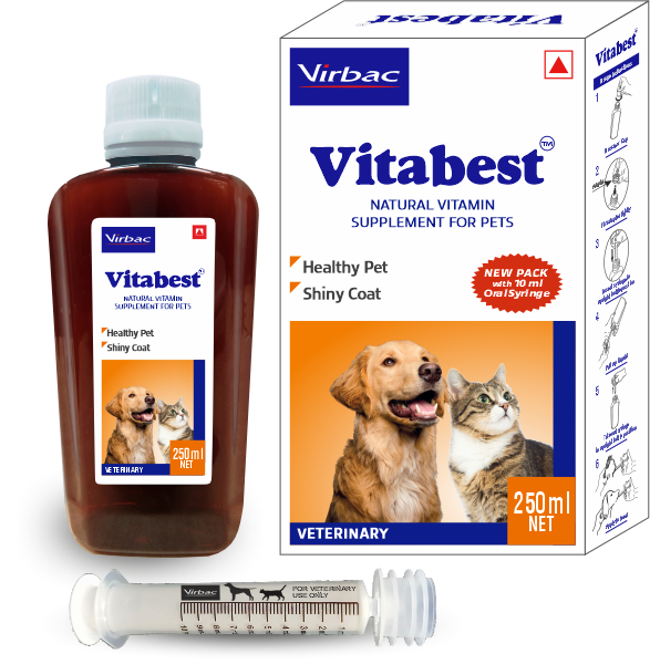 Virbac Vitabest Natural Vitamin Supplement For Dog & Cat - 150 ml