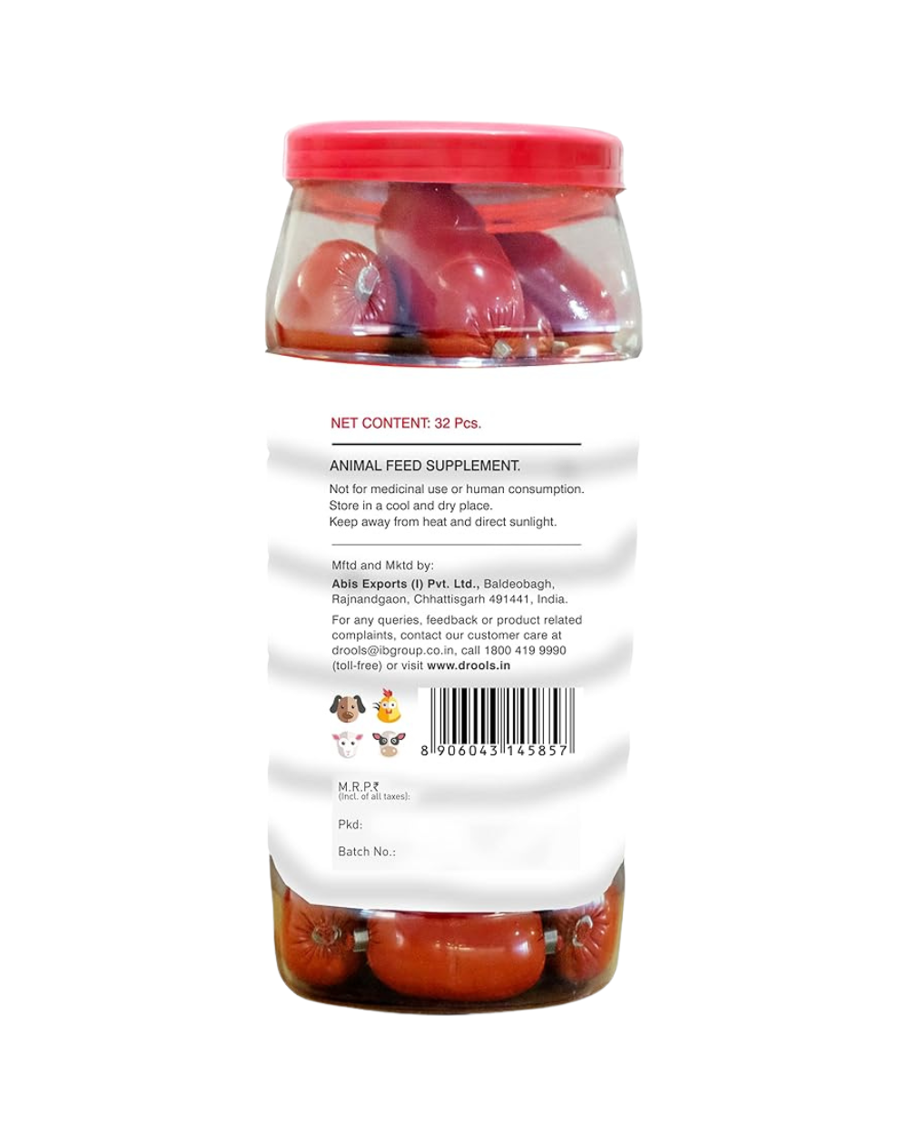 DROOLS ABSOLUTE CALCIUM SAUSAGE 32PCS JAR