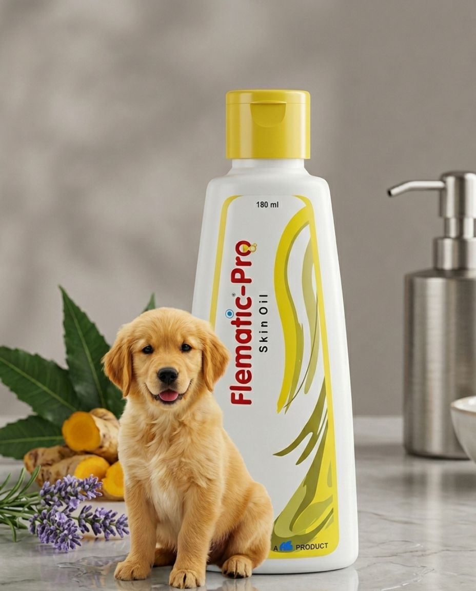 Ttk Flematic Pro Herbal Skin Massage Oil  100 ml for Dogs