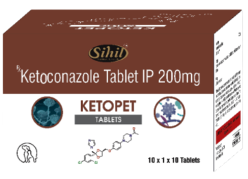 Sihil Ketopet 10's Tablets Pack â€“ Ketoconazole 200mg Chewable Antifungal Tablets for Dogs