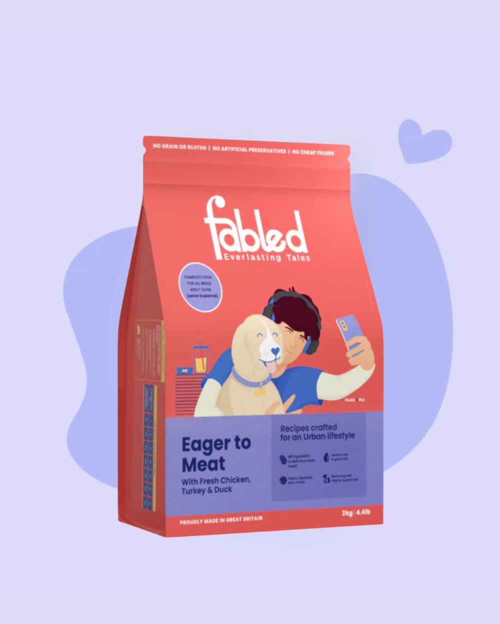 Fabled Eager to Meat Fresh Chicken Turkey and Duck Adult Dog Dry Food