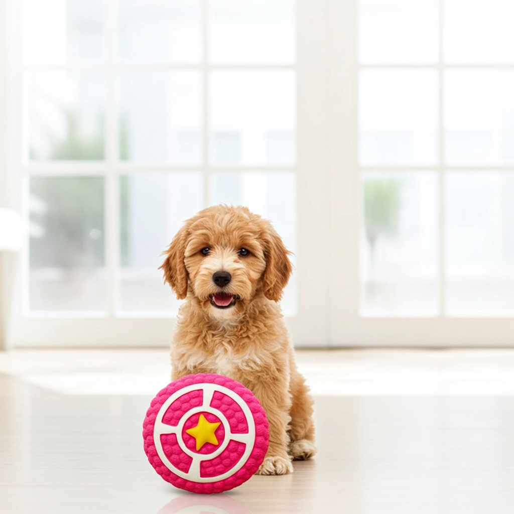 Paws & Tailsâ„¢ Rubber Squeaky Pie Toy â€“ Interactive Chew & Play Ball for Dogs and Cats