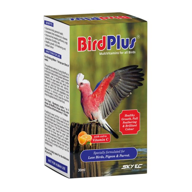 Skyec Bird Plus 30 ml â€“ Bird Immunity Booster & Multivitamin Supplement for All Pet Birds