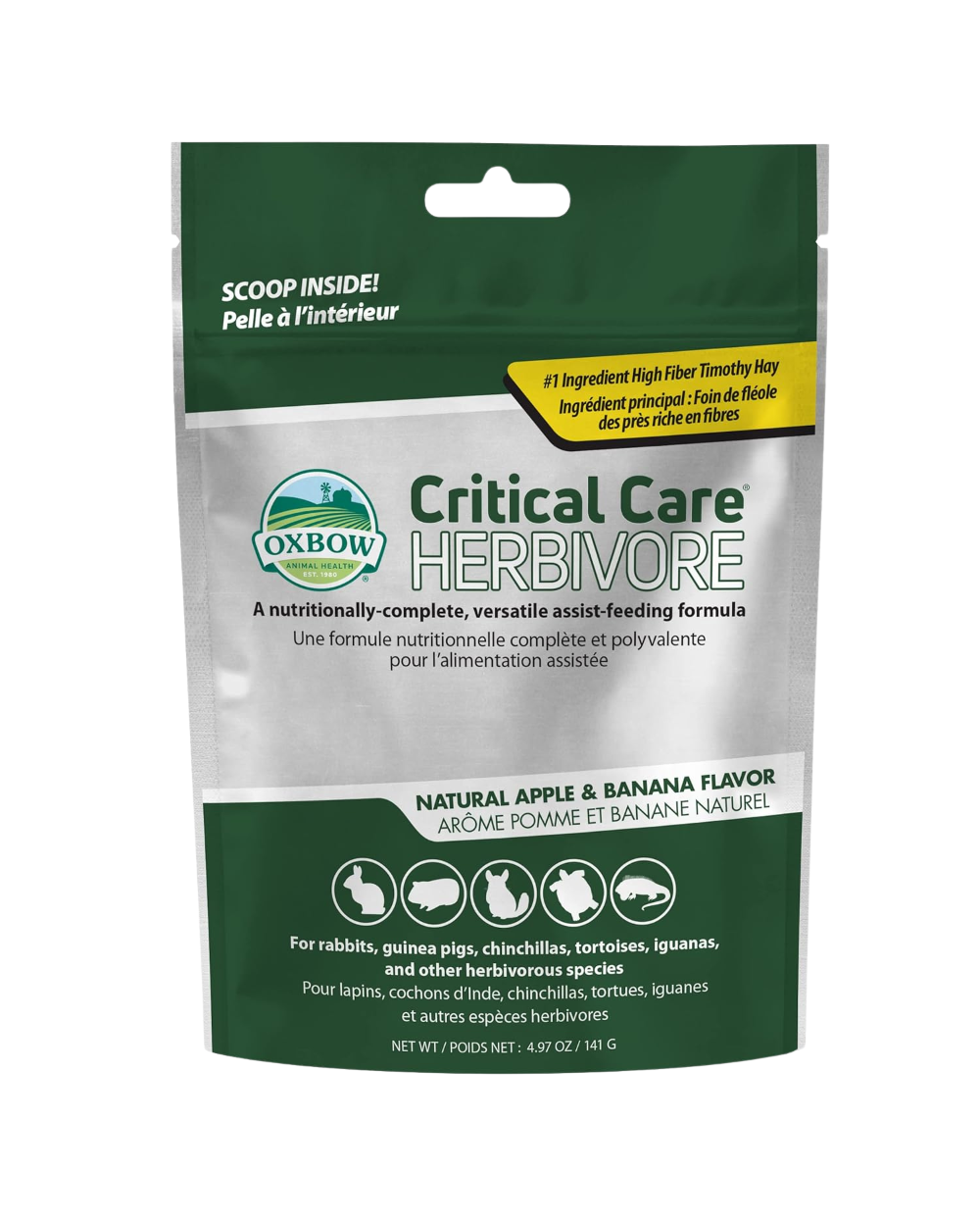Oxbow Critical Care Apple/Banana Flavour Pet Supplement, 141gm, All Life Stages, Rabbit