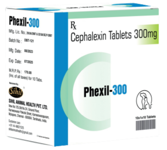 Sihil Phexil Tablets â€“ Veterinary Antibiotic (Cephalexin) 10's Tablets