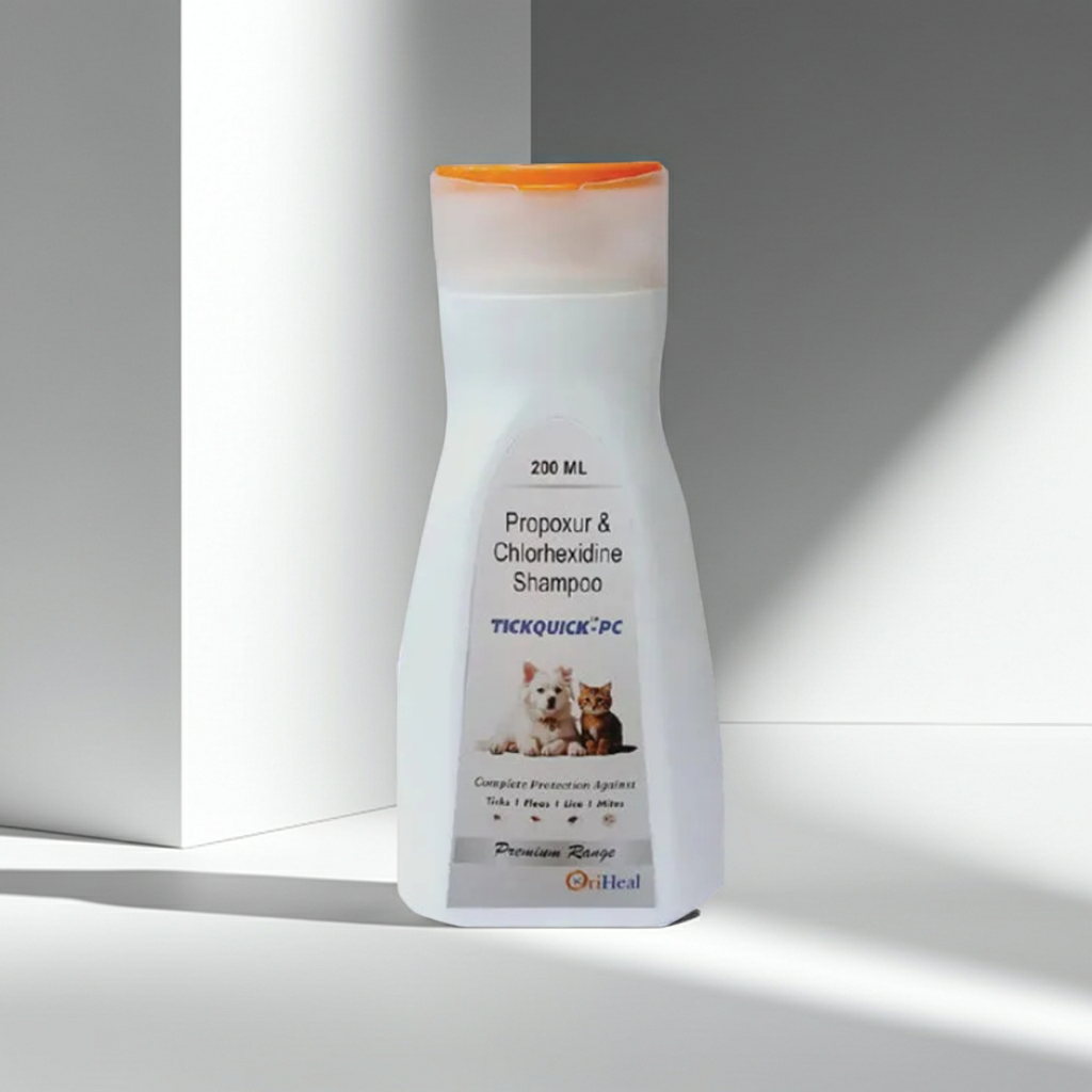 Oriheal Tick Quick PC (Propoxur & Chlorhexidine) Shampoo 200ml â€“ Medicated Anti-Tick & Antibacterial Pet Shampoo