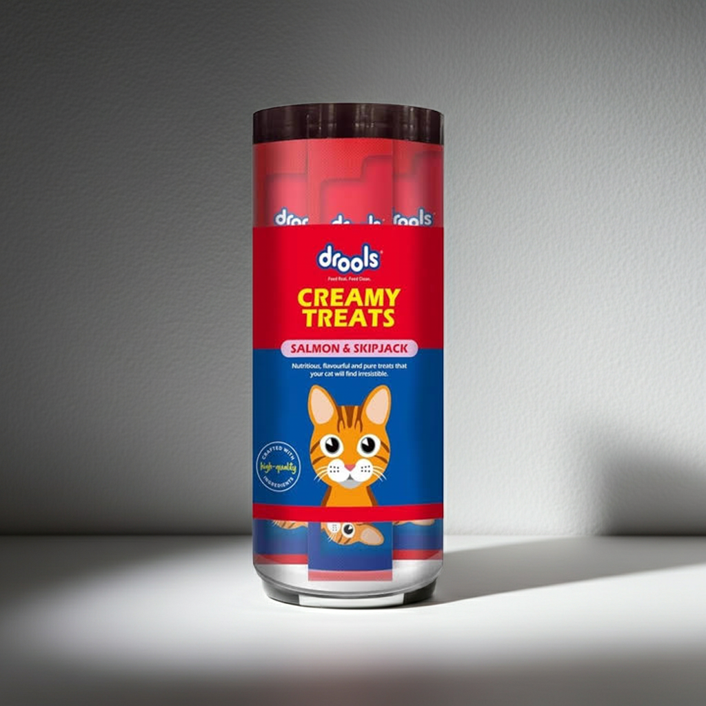 Drools Creamy Treats for Dogs â€“ Salmon & Skipjack Flavor | 25 PCS Jar | Healthy Training Treats & Skin Coat Support