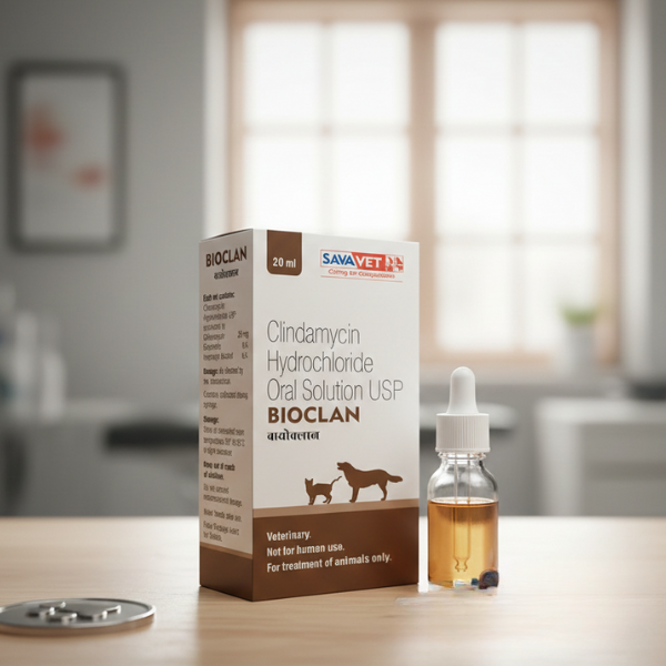 Savavet Bioclan (Clindamycin) Oral Solution for Dogs & Cats â€“ 20ml Antibiotic for Pets, Treats Bacterial Infections